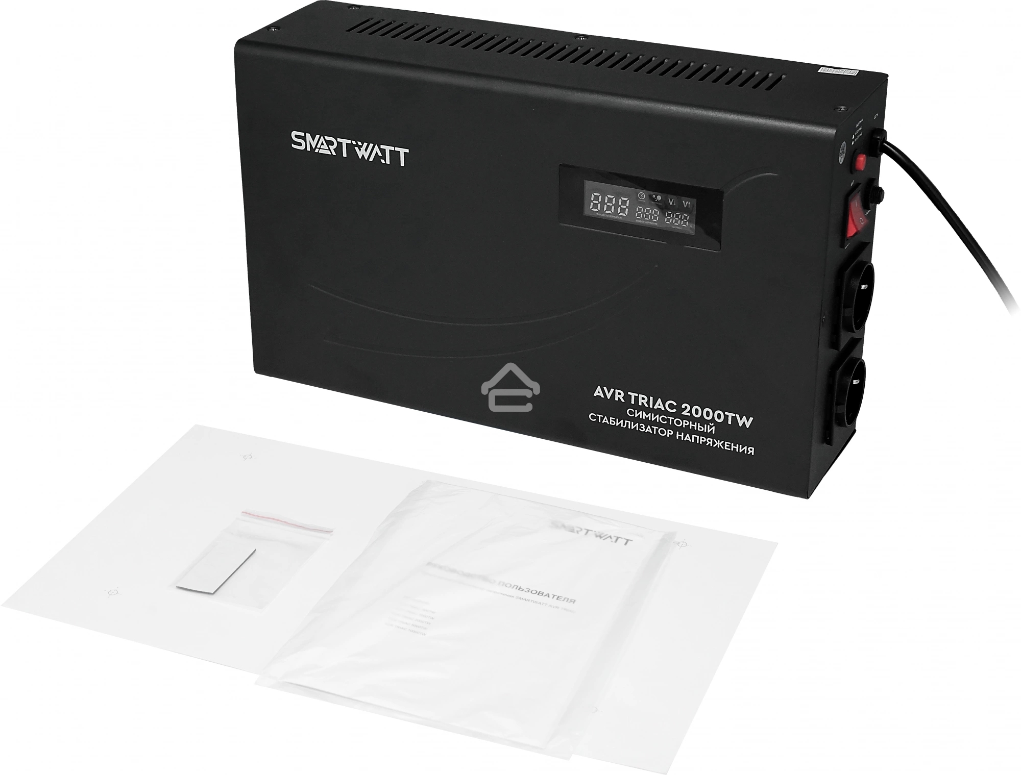 Стабилизатор напряжения Smartwatt AVR Triac 2000TW 2000ВА черный
