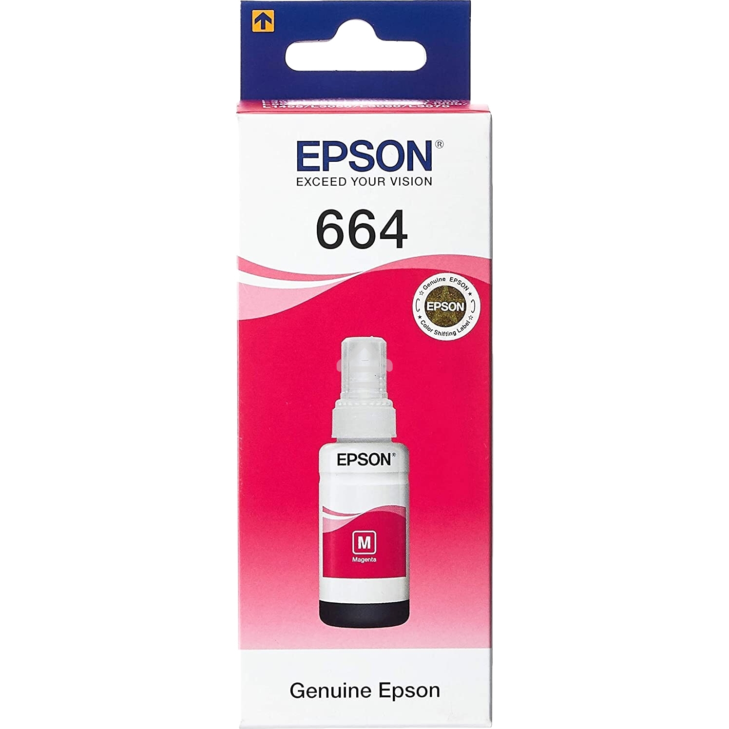 Чернила Epson T6643 Magenta (C13T66434A) пурпурные, контейнер 70 мл., для L100/L110/L120/L1300/L200/L210/L300/L350/L355/L550