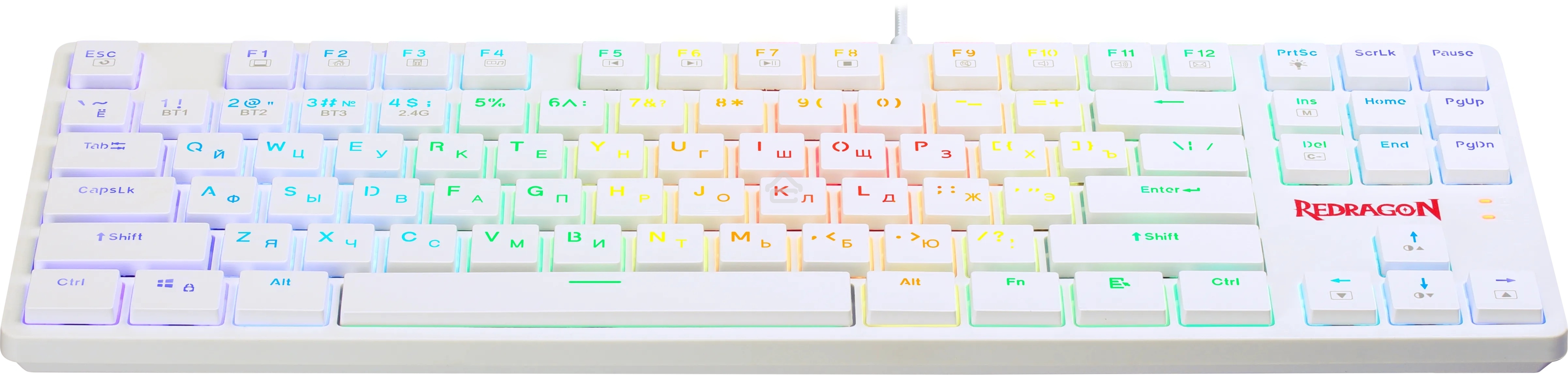 Клавиатура беспроводная Redragon Anubis беспроводная, USB, Bluetooth/Радиоканал, белый