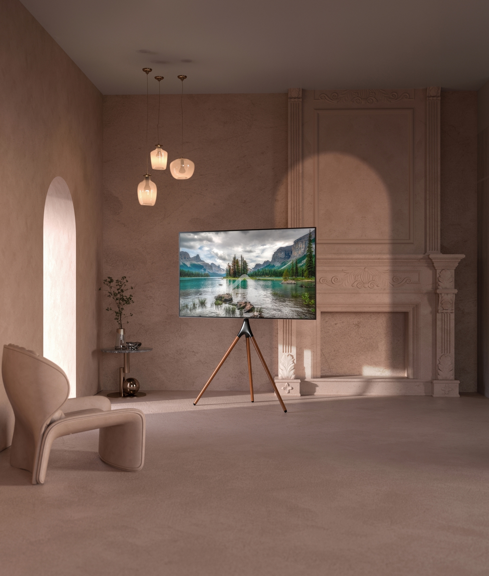 Подставка для телевизора Cactus CS-ST1246BKWN черный/орех, 45