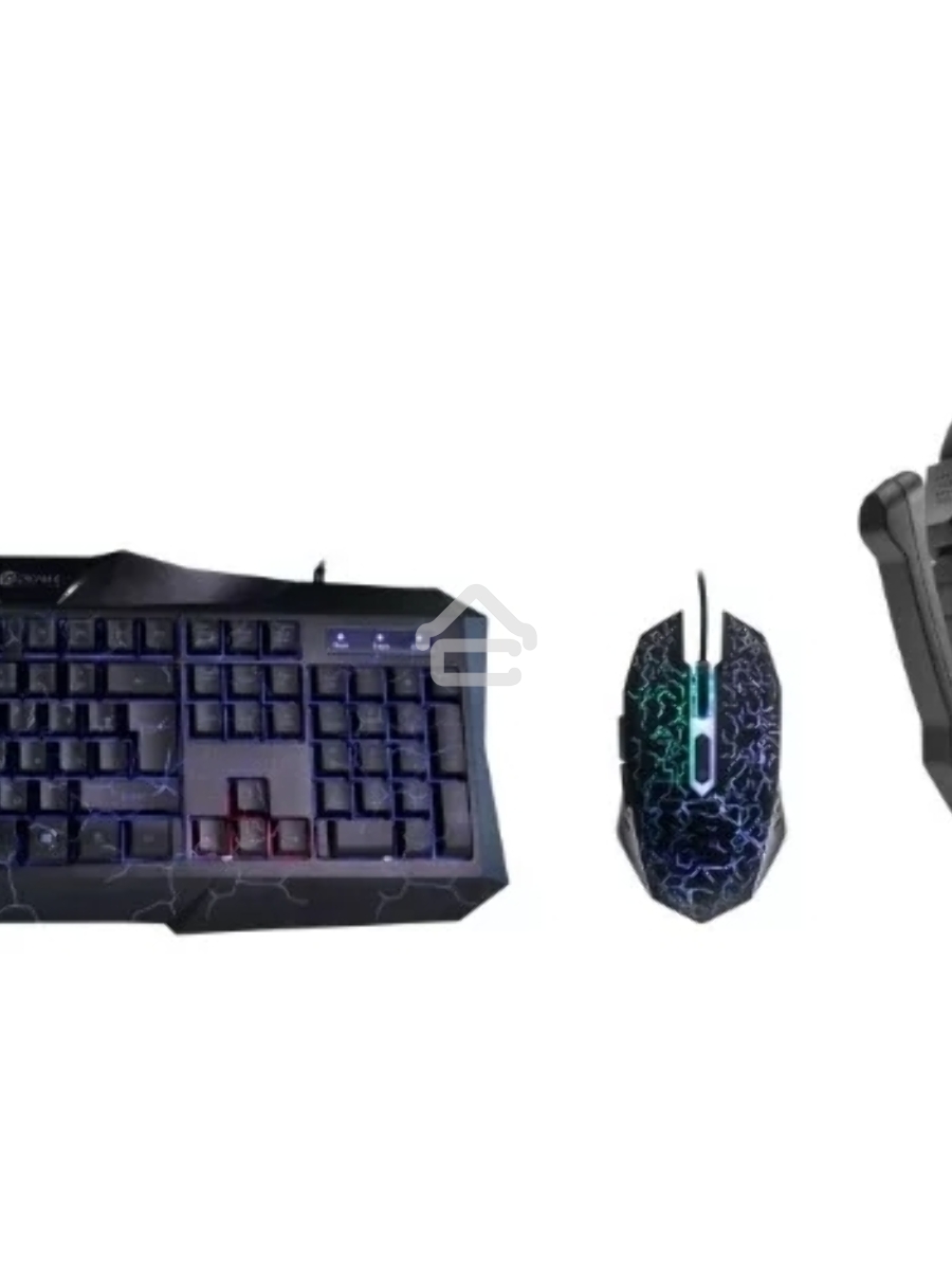 Игровой комплект Oklick HS-HKM100G черный 2.2м мониторы оголовье