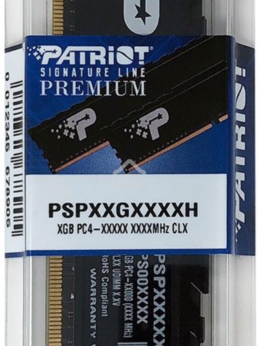 Оперативная память Patriot Signature Premium, DDR4, 16GB (1x16 GB), 3200 MHz, CL22, DIMM, радиатор, чёрный