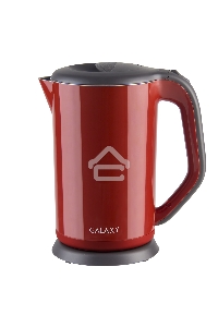 Чайник электрический Galaxy GL 0318, красный, пластик, 2000 Вт, 1,7 л