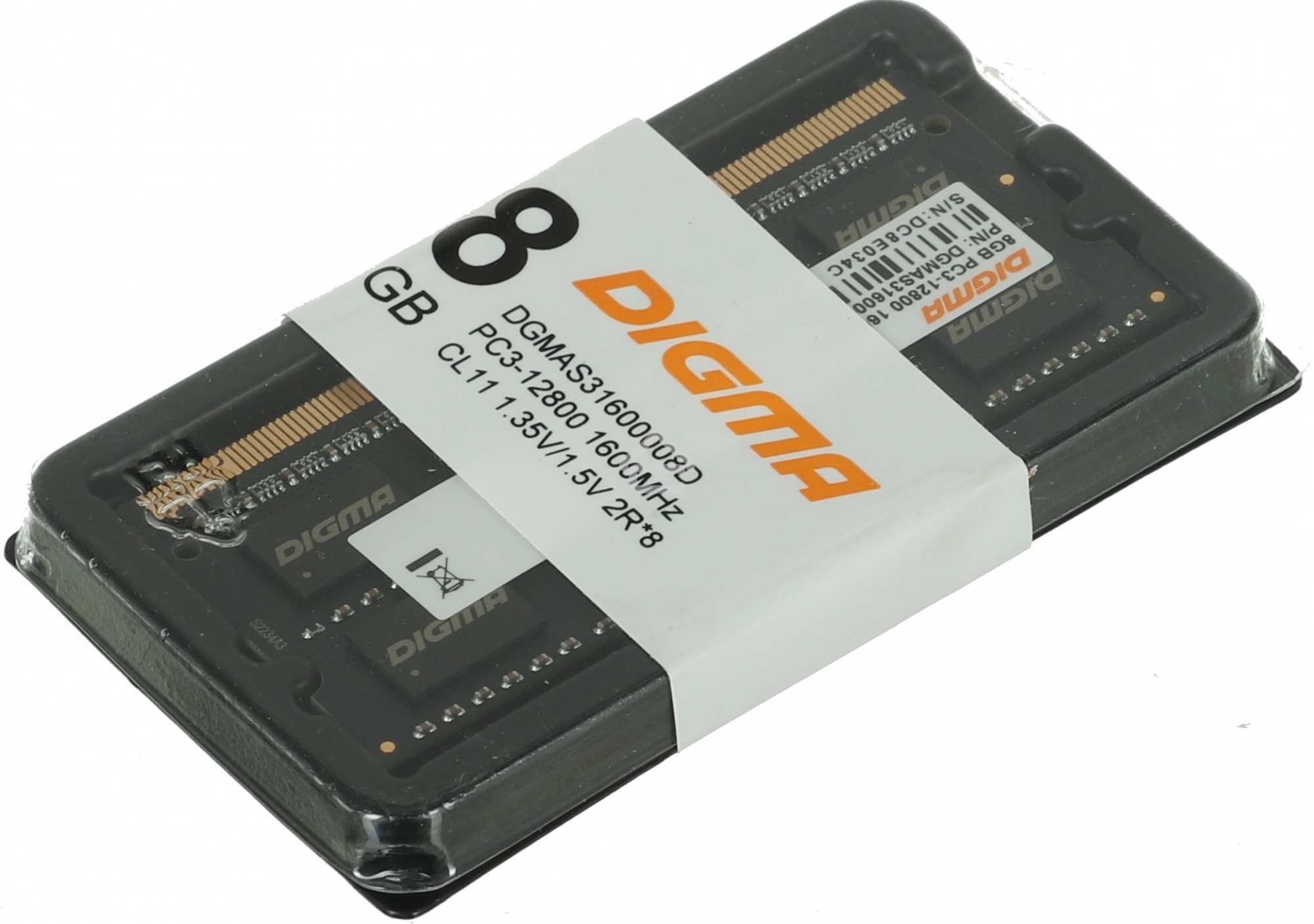 Оперативная память Digma, DDR3, 8GB (1x8 GB), 1600 MHz, CL11, SO-DIMM