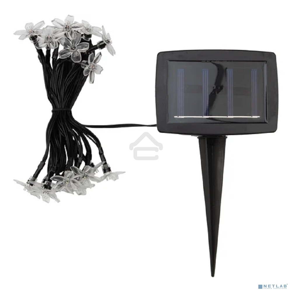 Каскад Lamper Ночной букет LED 4 м с выносной солнечной панелью 2 м и аккумулятором, теплое белое свечение