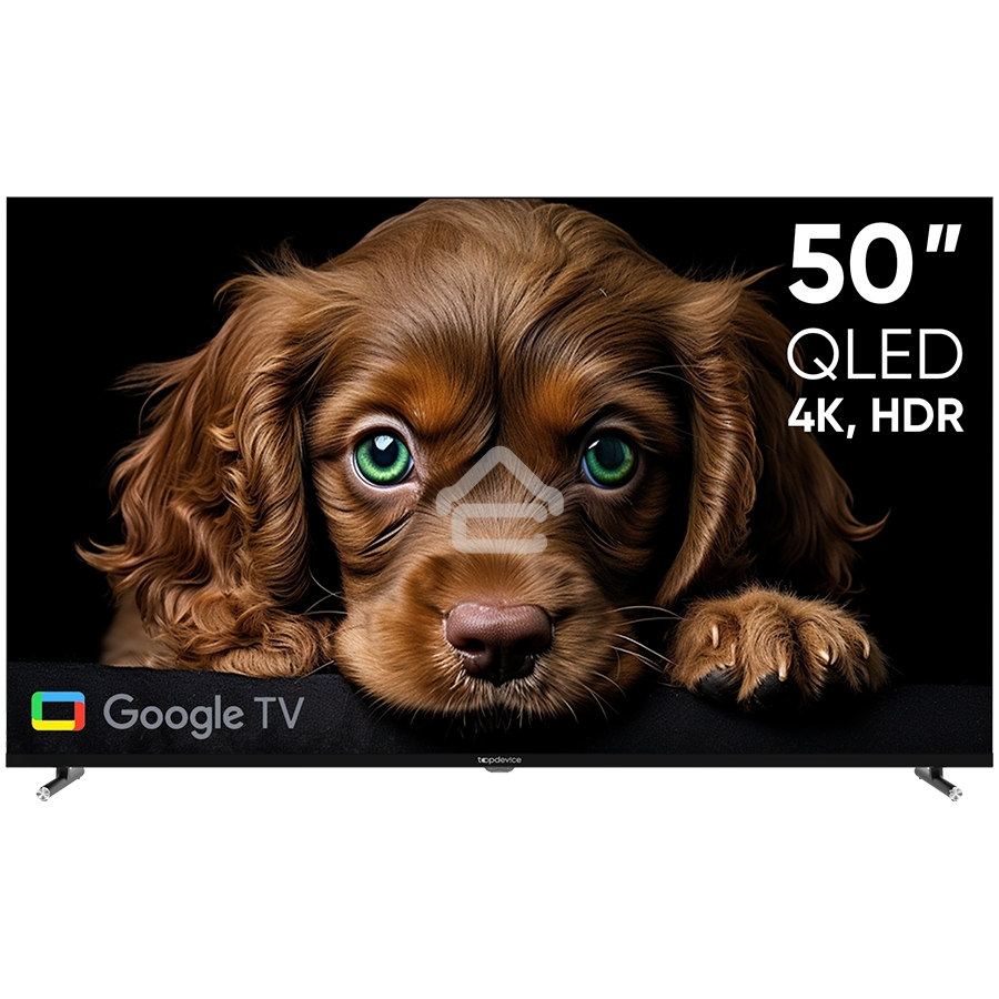 Телевизор Topdevice 50'' TDTV50CQ09U черный QLED UHD 60Hz Google TV 2/16Gb