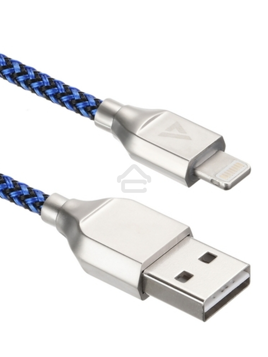 Кабель USB ACD-Titan Lightning ~ USB-A Нейлон, 1м, сине-черный (ACD-U927-P5L)