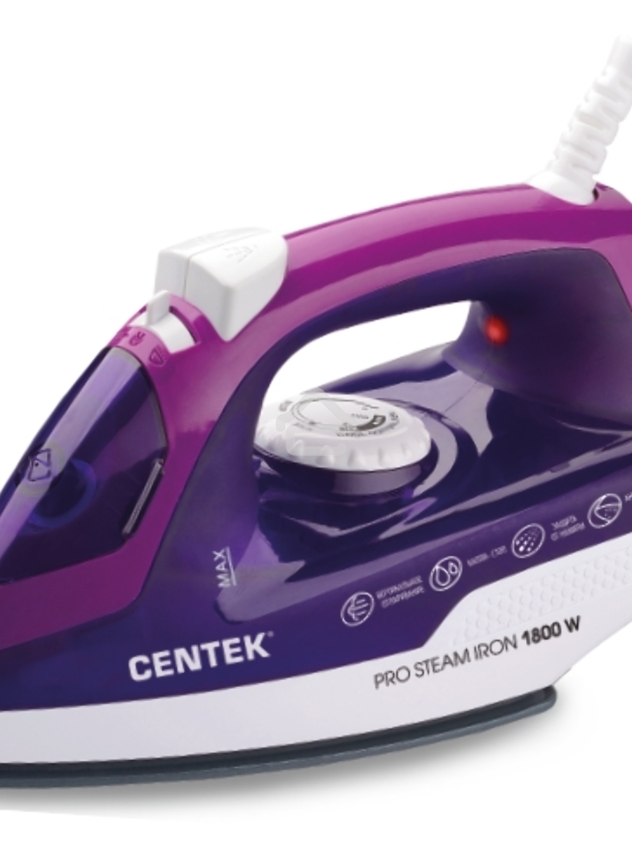 Утюг Centek CT-2348 VIOLET (фиолет) 1800Вт, КЕРАМИЧЕСКАЯ подошва, паровой удар, самоочистка, 200мл