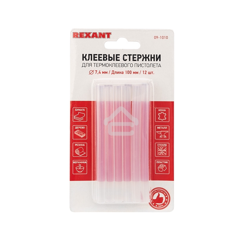 Клеевые стержни Rexant, Ø7 мм, 100 мм, прозрачные, 12 шт., блистер