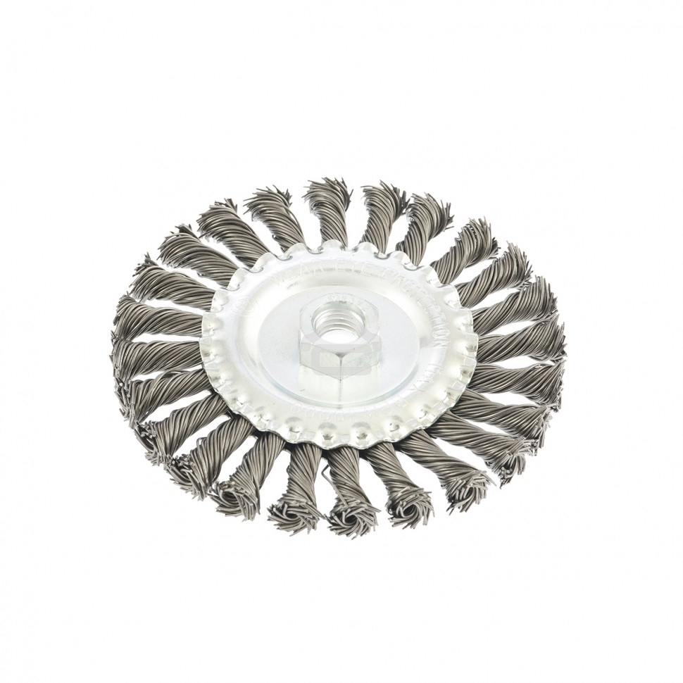 Щетка Matrix для УШМ, 125 мм, М14, Плоская, крученая проволока 0,8 мм