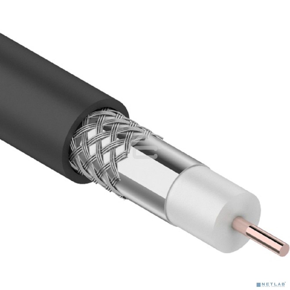 Кабель коаксиальный PROconnect RG-6U, 75 Ом, CCS/Al/Al, 48%, бухта 100 м, черный OUTDOOR