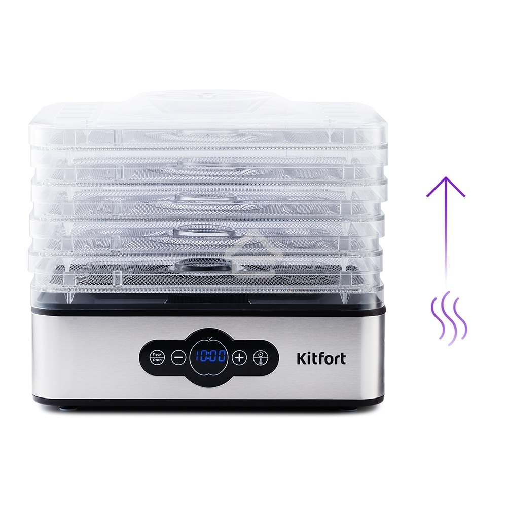 Сушилка для овощей и фруктов Kitfort KT-1914 5под. 240 Вт, черный