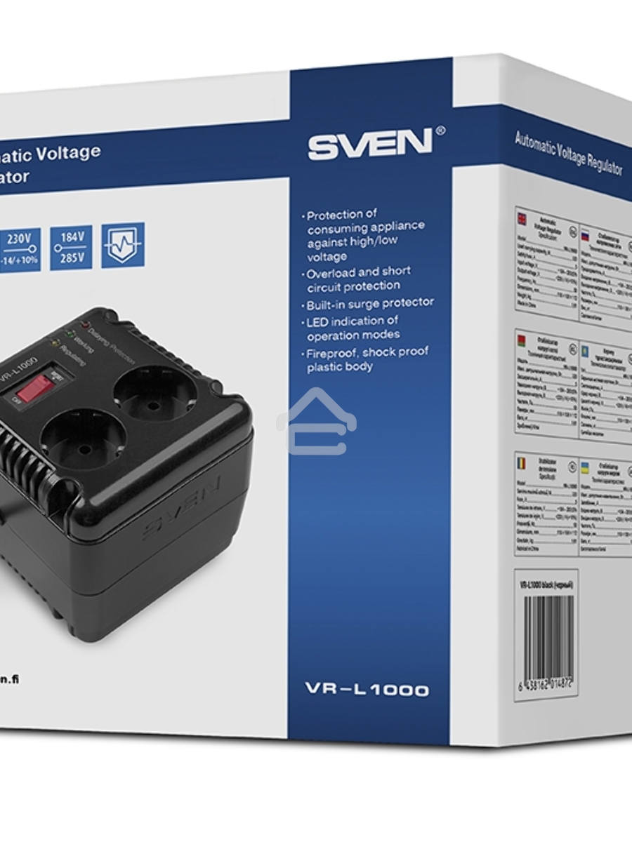Сетевой фильтр SVEN Стабилизатор напряжения VR-L1000 [SV-014872]