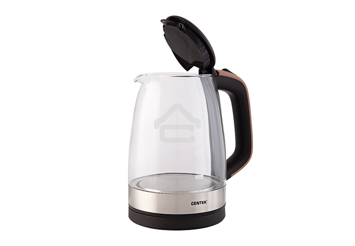 Чайник Centek CT-0065 <Beige> стекло, 1.7л 2200Вт, LED-подсветка, мерная шкала, защита от вкл б/воды