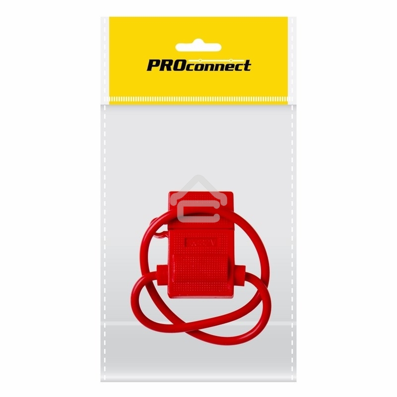 Держатель предохранителя PROconnect, тип вилочный, красный, 1 шт., пакет БОПП