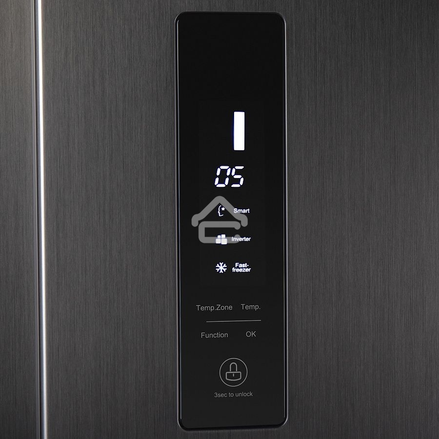 Холодильник Maunfeld MFF177NFSB черный глянц. двухкамерный 263/170л морозилка сбоку, No Frost, Side by Side