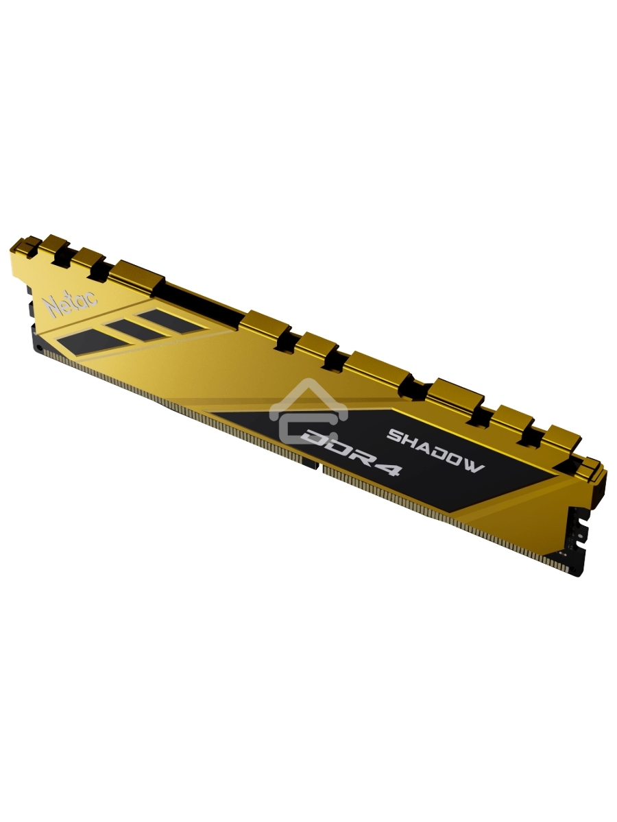 Оперативная память NETAC Shadow, DDR4, 16GB (1x16GB), 3200MHz, CL16, DIMM, с радиаторами, желтый