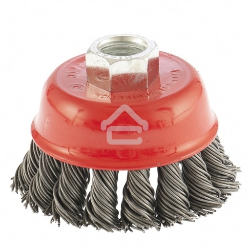 Щетка Matrix для УШМ, 65 мм, М14, Чашка, крученая проволока 0,8 мм