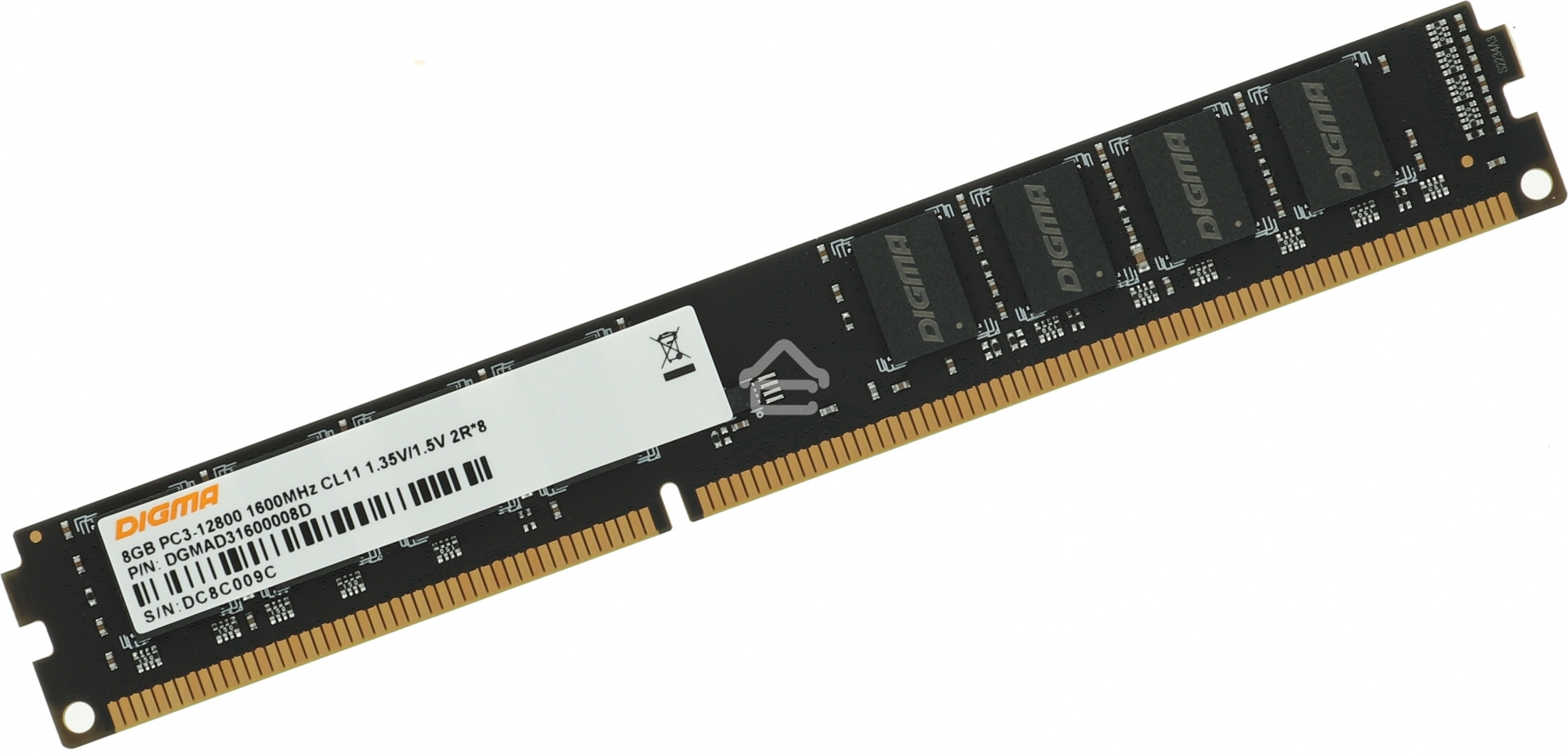 Оперативная память Digma, DDR3, 8GB (1x8 GB), 1600 MHz, CL11, DIMM