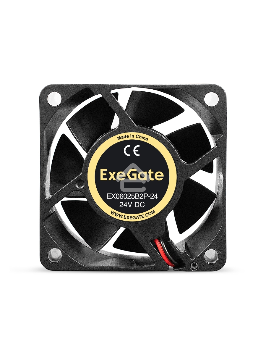 Вентилятор для корпуса ExeGate EX06025B2P-24 черный, 60 мм, 5100 об/мин, 34 дБ, 2 pin