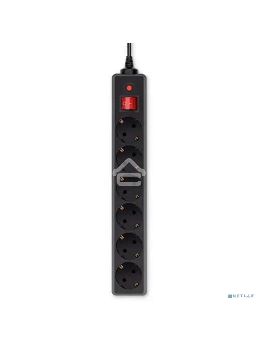 Сетевой фильтр Buro 600SH-3-B 3м (6 розеток) черный (коробка)