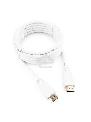 Кабель Cablexpert HDMI CC-HDMI4-W-10, 19M/19M, v2.0, медь, позол.разъемы, экран, 3 м, белый, пакет