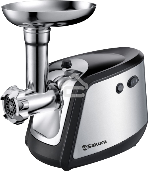 мясорубка Sakura SA-6407 Мясорубка электрическая, 1500 Вт, с функцией реверса, насадками кеббе, для приготовления сосисок и тремя дисками в комплекте. Материал корпуса: пластик. Материал лотка: металл.