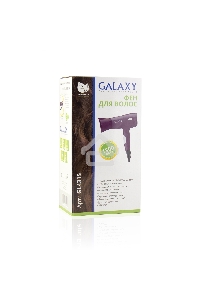 Фен для волос Galaxy Line GL 4315, сиреневый, 1800 Вт, 2 скорости, 3 температурных режима, функция «холодный воздух», защитная решетка, насадка-концентратор, подвесная петля, складная ручка