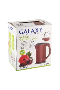 Чайник электрический Galaxy GL 0318, красный, пластик, 2000 Вт, 1,7 л