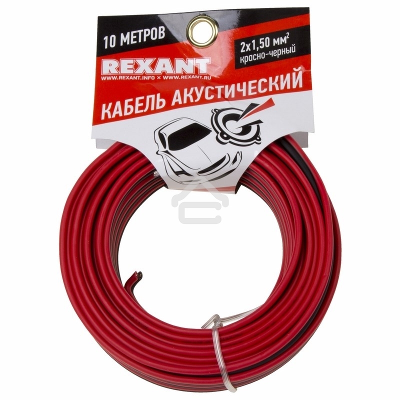 Кабель акустический Rexant 2х1,50 мм², красно-черный, мини-бухта 10 м