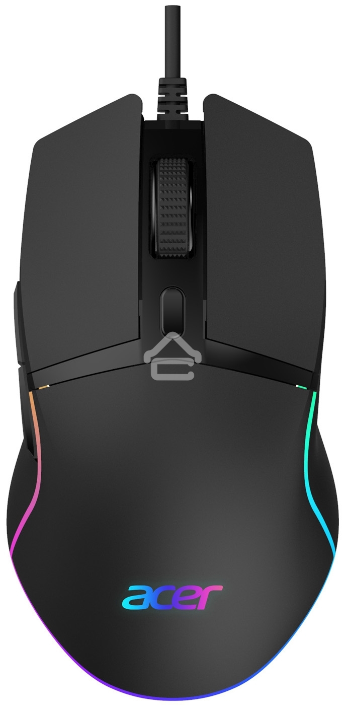 Мышь проводная Acer OMW121 черный, 6400 dpi, USB, кнопки - 6