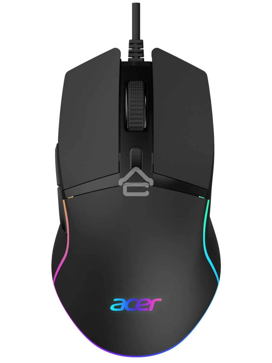 Мышь проводная Acer OMW121 черный, 6400 dpi, USB, кнопки - 6