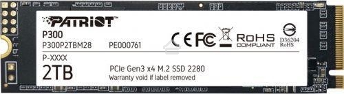 Накопитель SSD Patriot P300, 2TB, PCIe 3.0 x4, M.2 2280, NVMe, R/W 2100/1650