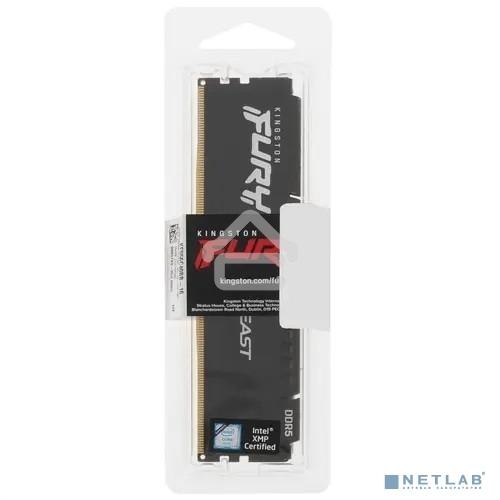Оперативная память Kingston Fury Beast, DDR5, 16GB (1x16GB), 5600MHz, CL40, DIMM, с радиаторами, черный