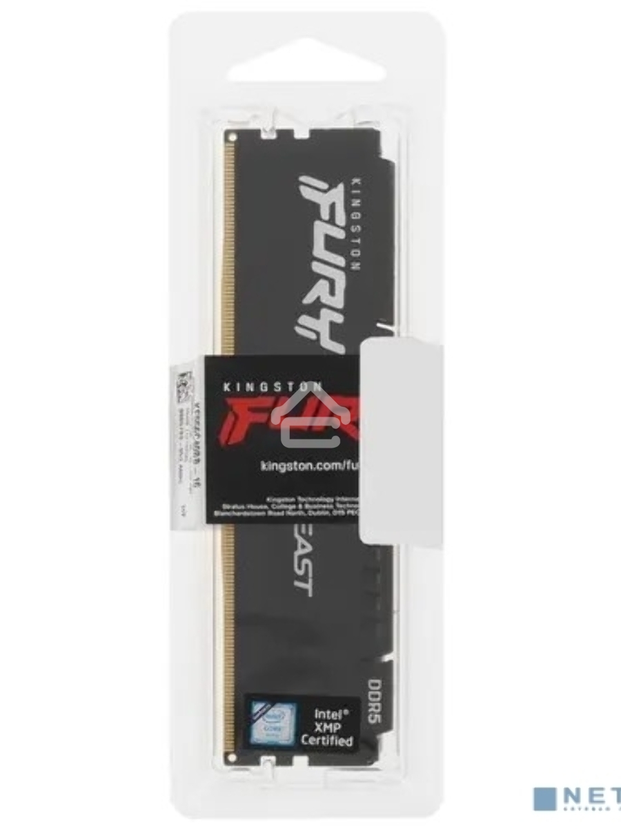 Оперативная память Kingston Fury Beast, DDR5, 16GB (1x16GB), 5600MHz, CL40, DIMM, с радиаторами, черный