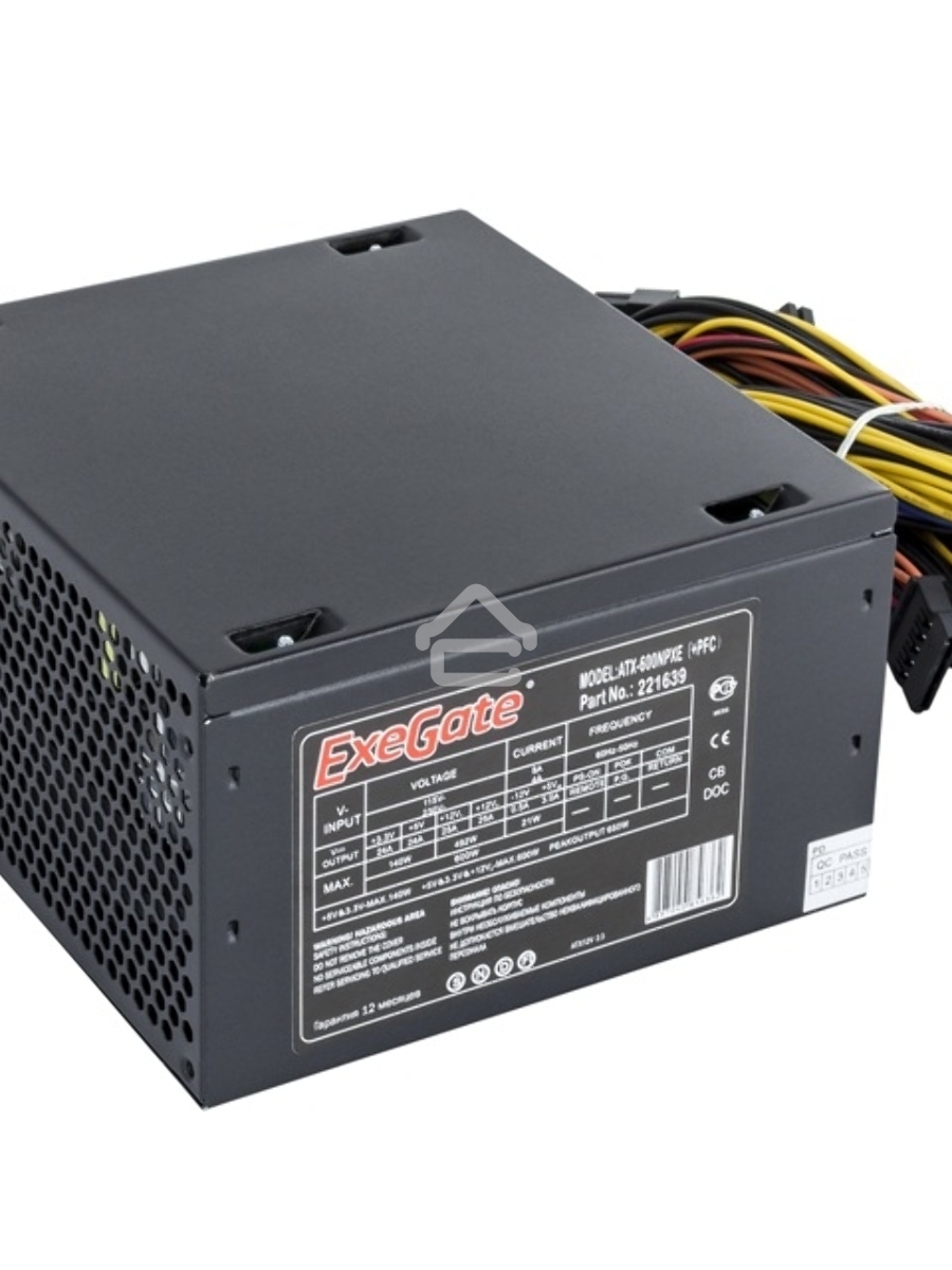 Блок питания ExeGate 600NPXE (EX221639RUS-PC), 600Вт, 120мм, черный