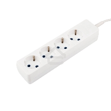 Удлинитель PROconnect 4 гнезда, 3 м, 3х0.75 мм², с/з, белый