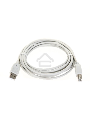 Кабель AM/BM USB2.0 3м Telecom USB 2.0  A-->B 3.0m, белый/серый, TC6900-3.0M