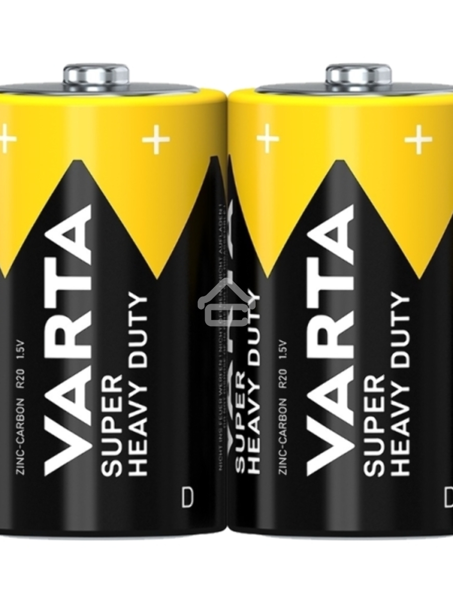 Батарейка Varta SUPERLIFE R20 D Shrink 2 Heavy Duty 1.5V (2020) (2/24/120) (24 шт.)