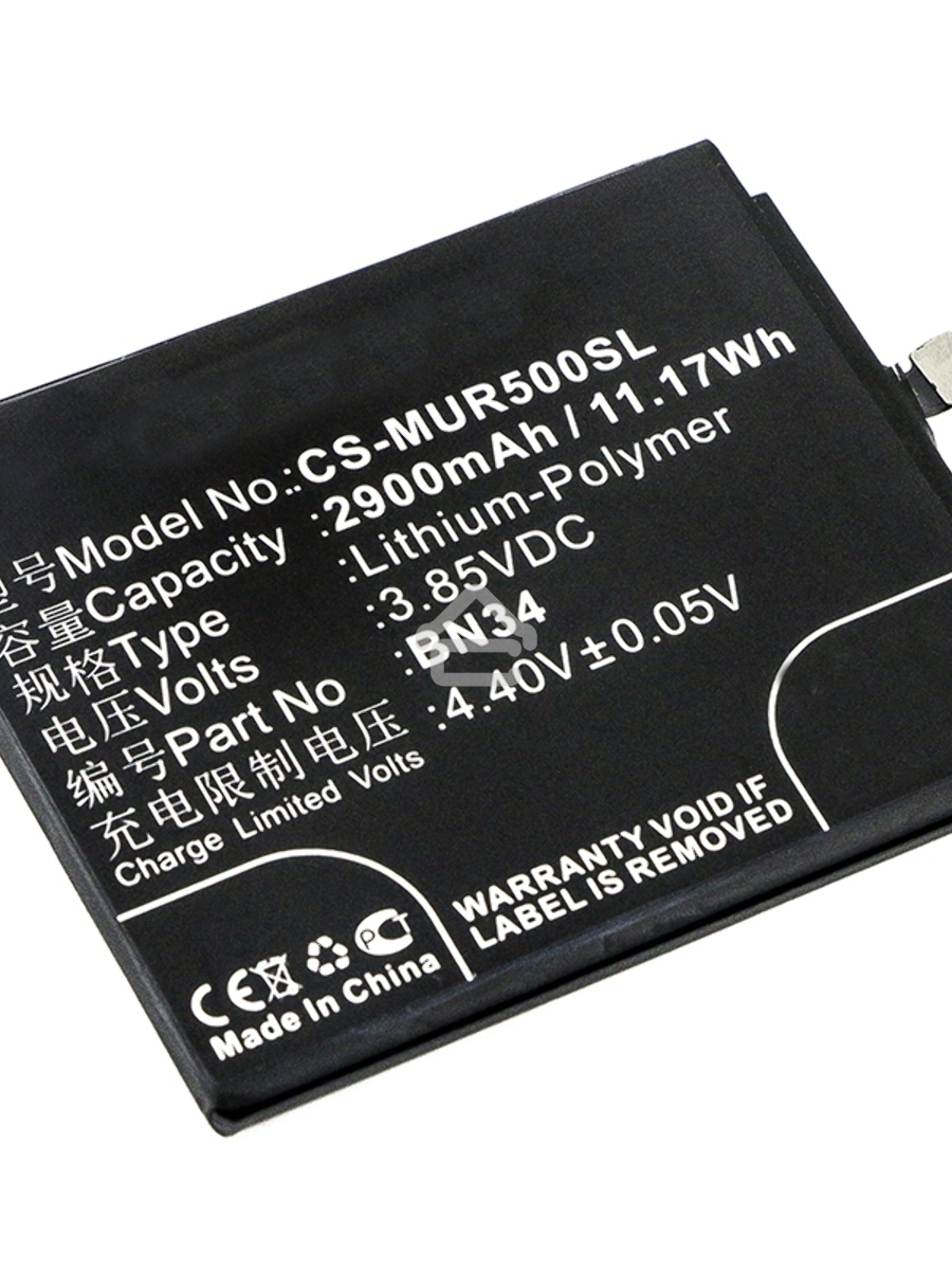 Аккумулятор CameronSinoCS-MUR500SL BN34 для Xiaomi Redmi 5A3.85V / 2900mAh / 11.17Wh