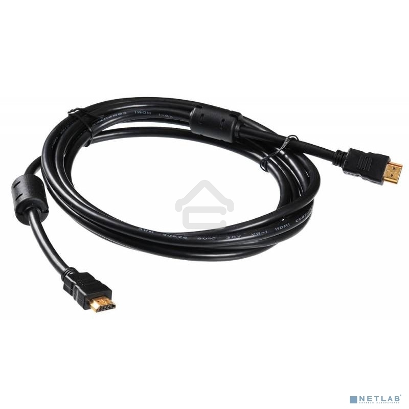Кабель аудио-видео Buro HDMI (m)/HDMI (m) 3м. феррит.кольца черный HDMI-19M/19M-3M-MG