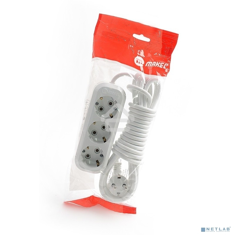 Удлинитель 3 гн 5 м с\з MAKEL MGP134
