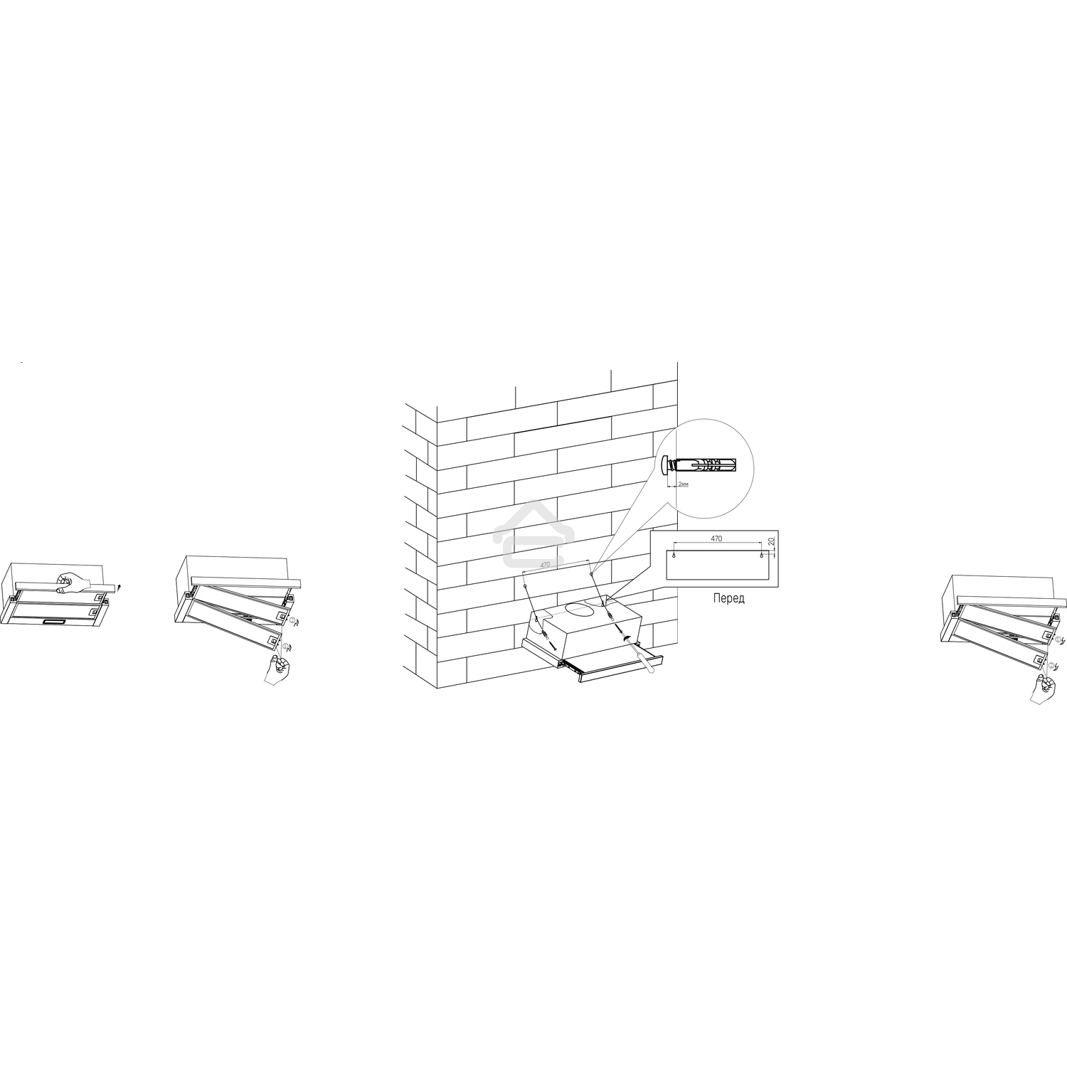 Вытяжка встраиваемая Kuppersberg SlimDual 60 W белый, 60 см, 650 куб. м/ч, 53 дБ
