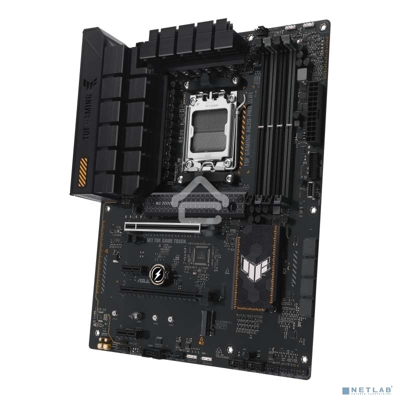 Материнская плата ASUS TUF GAMING A620-PRO WIFI, AM5, AMD A620, 4xDDR5, 4xSATA, 2xM.2, 1xPCI-E 4.0 x16, 1xPCI-E 3.0 x16, 2xPCI-E x1, 1xHDMI, 1xDP, 1x 2.5Gb LAN, 3xUSB-A 2.0, 2xUSB-A 3.2 Gen 2, 1xUSB-C 3.2 Gen 1, 5x3.5 мм, 7.1, ATX