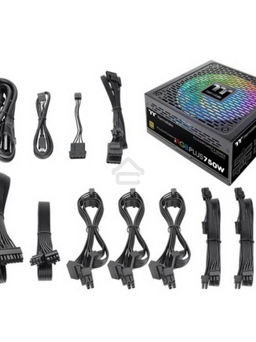Блок питания Thermaltake Toughpower iRGB PLUS 750W RTL (PS-TPI-0750F3FDGE-1), 750Вт, 80 PLUS Gold, 140мм, модульный, черный