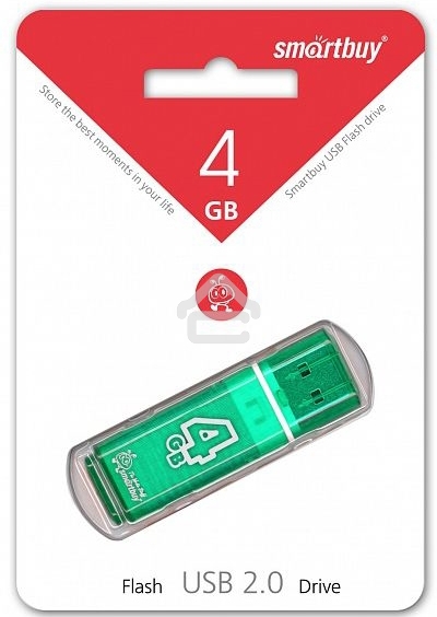 Флешка USB R/W R/W SmartBuy 4Gb USB Drive <USB2.0> SmartBuy Glossy series Green (SB4GBGS-G)