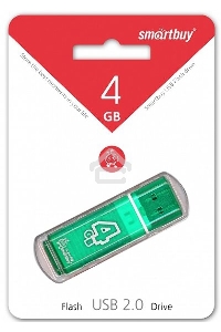 Флеш диск 4Gb USB Drive <USB2.0> Smartbuy Glossy series Green (SB4GBGS-G)