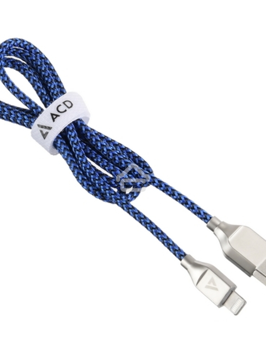 Кабель USB ACD-Titan Lightning ~ USB-A Нейлон, 1м, сине-черный (ACD-U927-P5L)