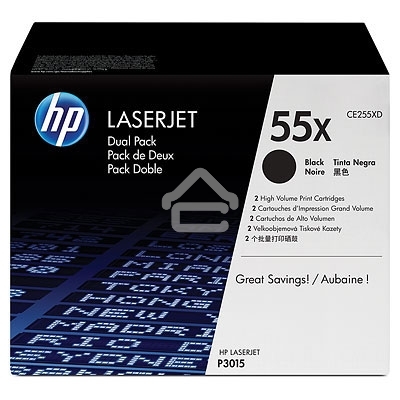 Картридж лазерный набор из 2 шт HP LaserJet CE255XD черный для LJ P3015(2 х 12500стр)