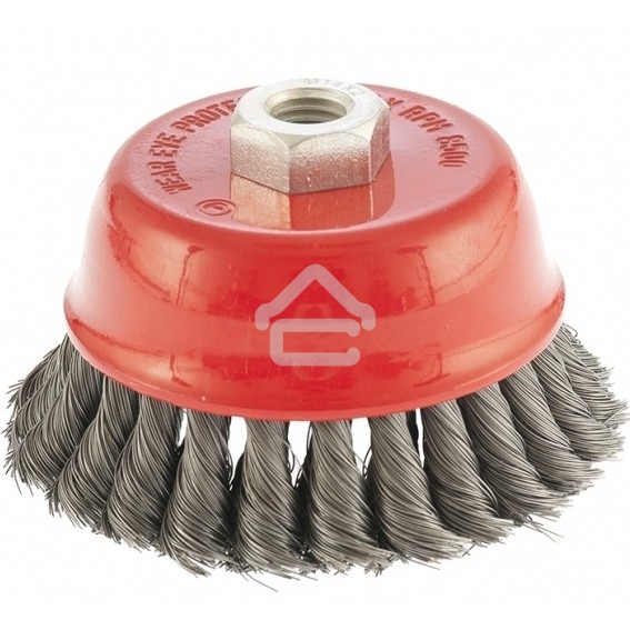 Щетка Matrix для УШМ, 75 мм, М14, Чашка, крученая проволока 0,8 мм
